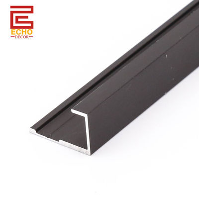 کیفیت  Decorative Wall Panel Trim Matte Black Aluminium End Cap Trim For PVC Panel کارخانه