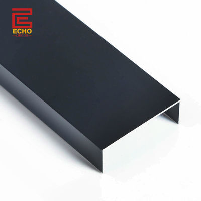 نوار مسطح آلومینیوم کروم کاشی لبه تراشیده مات سیاه برای دیوار و کف تزئینات