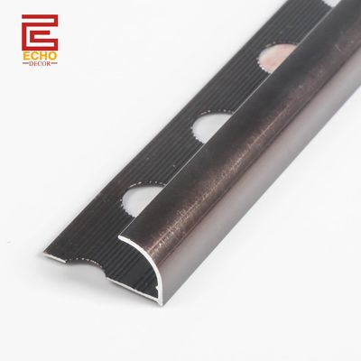 کاشی دیواری قهوه ای تیره نوار لبه پایان آلومینیوم لبه گرد کاشی 2.5m
