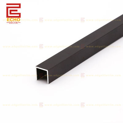 اکستروژن آلومینیوم تایل تراش U کانال فلز پروفایل 12mm سیاه