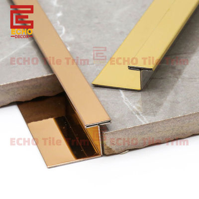 2 متر استیل استیل ضد زنگ T قالب بندی کف نوار انتقال به طور یکپارچه مواد مختلف کف را در درب ها تقسیم می کند