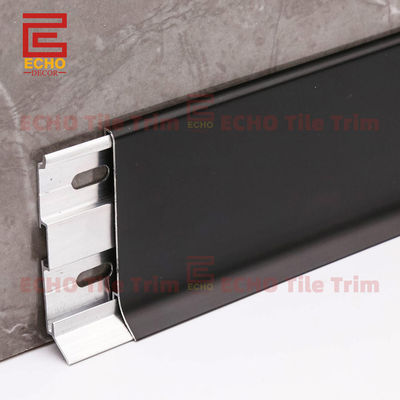 آلومینیوم مدرن Wall Baseboard Trim Skirting Board پروفایل های سیاه 40-120mm عرض