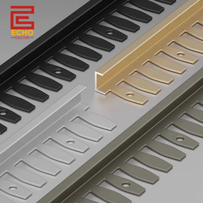 نوارهای حاشیه‌ای کاشی با لبه آلومینیومی مشکی مات انعطاف‌پذیر